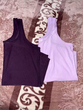 No Boundaries Double Pack Tank Tops - Lavender & Deep Purple
